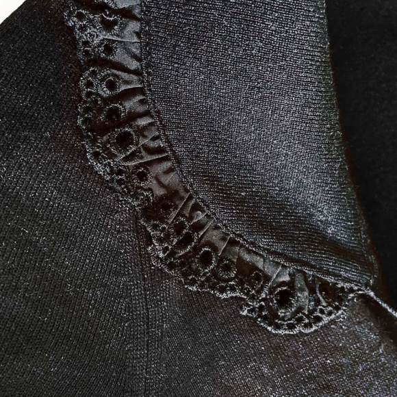 BURBERRY Vintage Lace Trim Collar Button & Tie Belt Cardigan - Picture 8 of 15